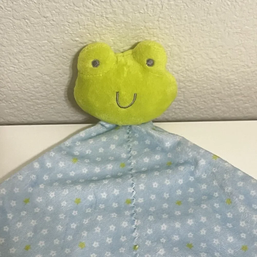 Precious Firsts by Carter's Frog Security Blanket Lovey Rattle Green Blue Floral